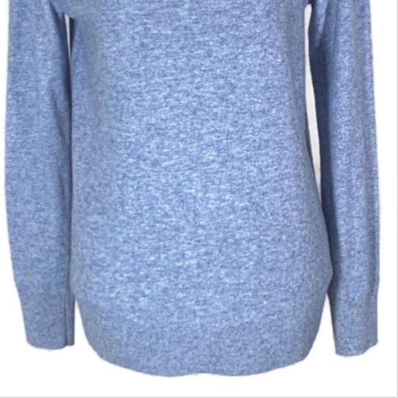 Loft Blue Crewneck Button Back Sweater Knit Pullover Women’s Small - Picture 4 of 6